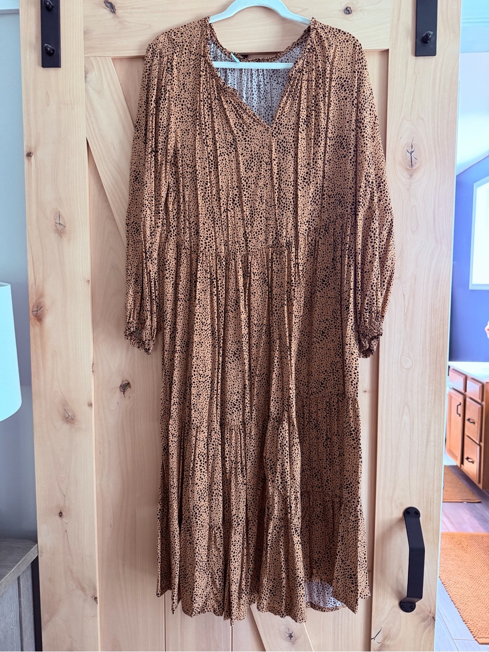Old Navy Brown Printed Midi Dress
